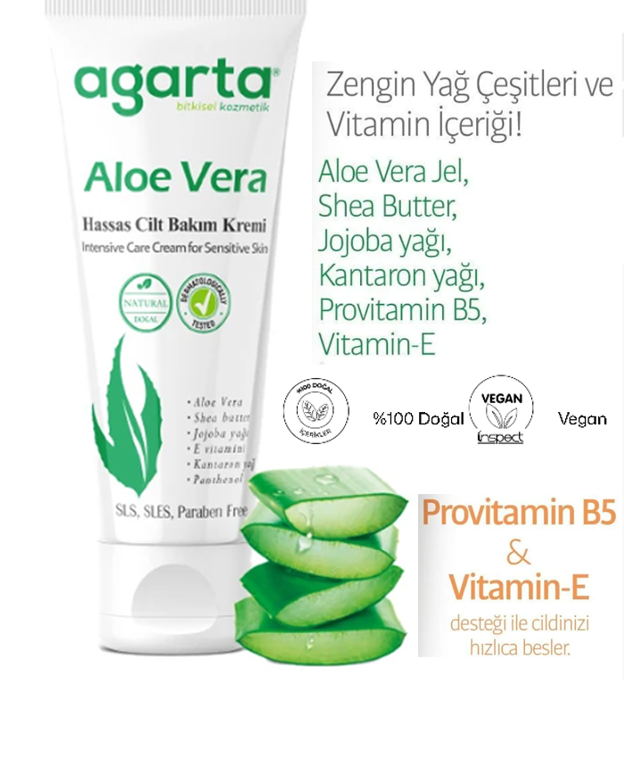 Doğal Aloe Vera Nemlendirici Cilt Kremi 75 ml