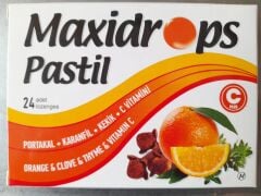 MAXIDROPS Portakal, karanfil, Kekik, C Vitamini  İçeren Pastil Takviye Edici Gıda    62 gr (24 Adet )