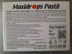 MAXIDROPS Portakal, karanfil, Kekik, C Vitamini  İçeren Pastil Takviye Edici Gıda    62 gr (24 Adet )