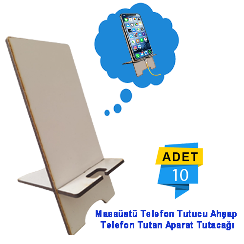 10 Adet x Masaüstü Telefon Tutucu Ahşap  Telefon Tutan Aparat Tutacağı