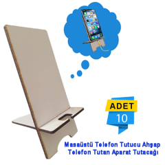 10 Adet x Masaüstü Telefon Tutucu Ahşap  Telefon Tutan Aparat Tutacağı