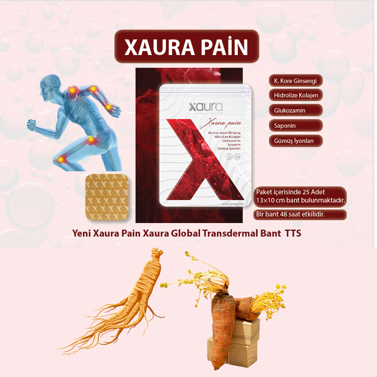 Xaura pain Medikal Transdermal Bant TTS ( 25 Adet )