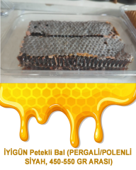 İYİGÜN Petekli Bal (PERGALİ/POLENLİ SİYAH, 450-550 GR ARASI)