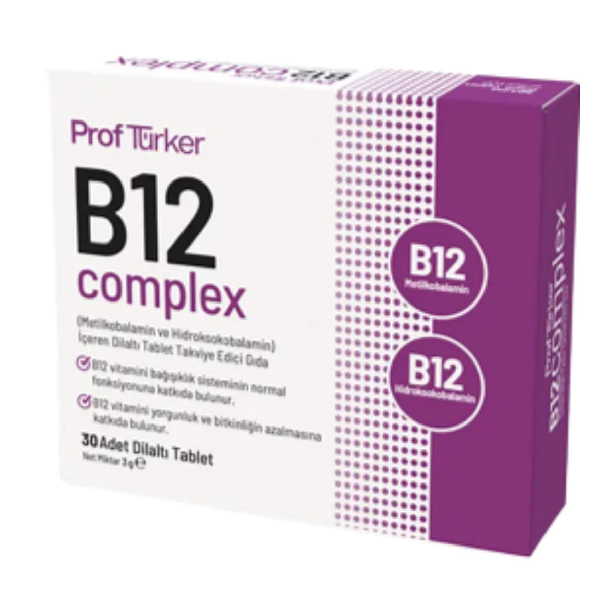 Sayvera Prof Türker B12 Complex Dilaltı Tablet