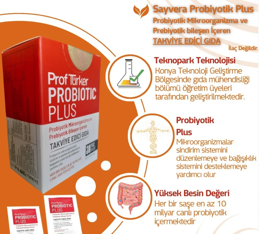 Sayvera Prof Türker Probiotic Plus Takviye Edici Gıda 30 Toz Saşe